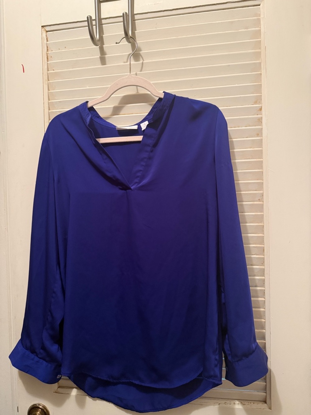 Chico's Cobalt Blue V-Neck Long Sleeve Blouse